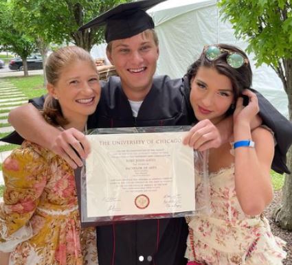 Rory John Gates with his beautiful sisters Jennifer (left) and Phoebe Adele (right)
